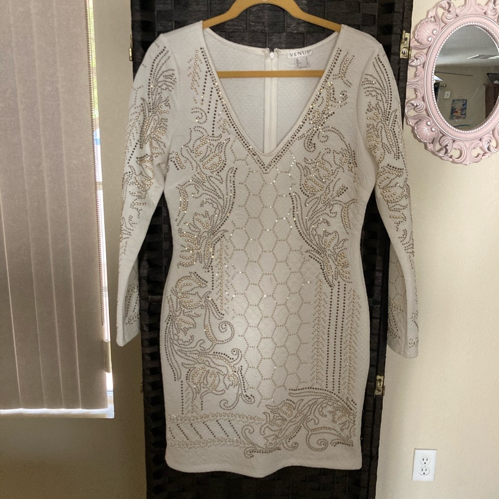 Bedazzled Long Sleeve Dress